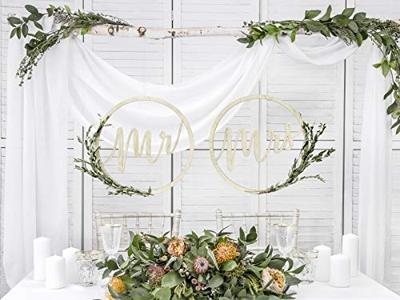 Houten Hangdecoratie "Mr" & "Mrs"