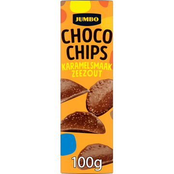 Jumbo Choco Chips Karamelsmaak Zeezout 100 g Jumbo Choco Chips Karamelsmaak Zeezout 100 g