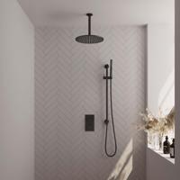 Brauer Black Carving Thermostatische Regendoucheset Inbouw - Hoofddouche 30 cm - 3 Weg - Handdouche Staaf - Doucheslang - Geintegreerde Glijstang - Mat Zwart - thumbnail