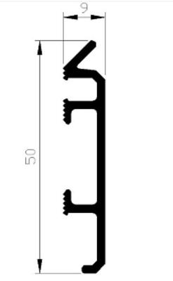 Roval knelprofiel - aluminium - 50x9mm - 2500mm - ongeponst