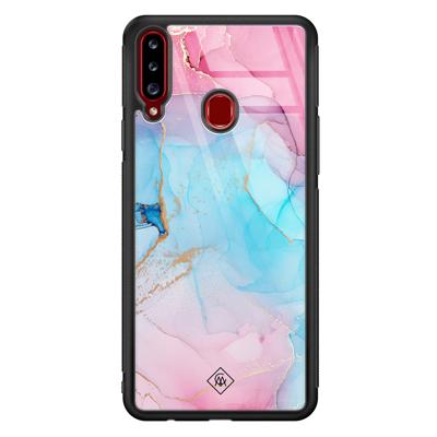 Samsung Galaxy A20s glazen hardcase - Marble colorbomb