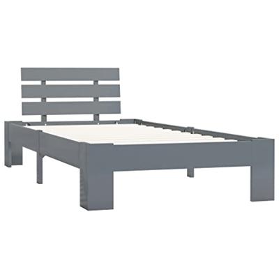 VidaXL Bedframe massief grenenhout grijs 90x200 cm