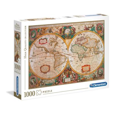 Clementoni puzzel oude wereldkaart, 1000st.