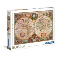 Clementoni puzzel oude wereldkaart, 1000st. - thumbnail