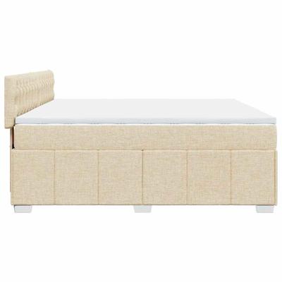 Boxspring met matras stof crèmekleurig 140x200 cm