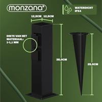 Tuincontactdoos Zwart 4 Stekker 38x12,5x12,5cm - thumbnail