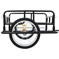 VidaXL Fietstrailer 130x73x48,5 cm staal zwart - thumbnail