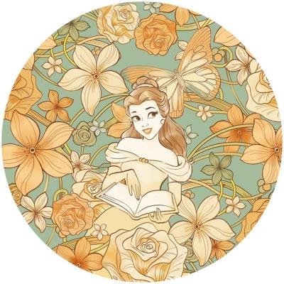 Komar Dots; Komar Home Behangcirkel Disney Princess - Belle Spirit of Autumn - DD1-002