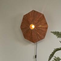 GOOD&MOJO Wandlamp 'Panama' Raffia, 65cm, kleur Bruin - thumbnail