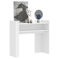 Wandtafel 100x35x90 cm bewerkt hout wit - thumbnail
