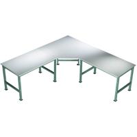 Manuflex AU0047.0001 Vijfhoek aaneenschakeling element universele met kunststof plaat, voor tafel diepte = 800 mm Grijs, Groen - thumbnail