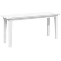 Bank 90 cm massief hout rubber wit - thumbnail
