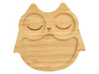 LIVARNO home Bamboe kinderbord met zuignap (Uil) - thumbnail
