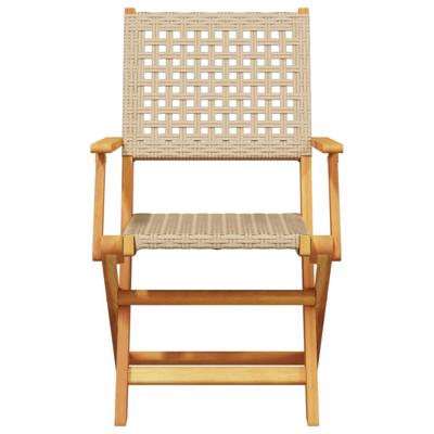 7-delige Tuinset poly rattan en massief hout beige - thumbnail