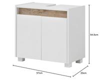 Schildmeyer Onderkast wastafel Cosmo (parelwit, Breite 56,9 cm) - thumbnail