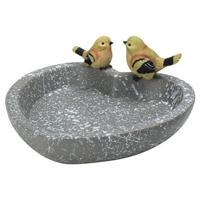 Pro GardenA vogelbad|voederschaal - hart - grijs - kunststof - D20 cm - thumbnail