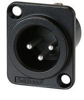 Amphenol AC3MM-DZB 3 Polige XLR Chassisdeel | Female | Type D | Zwart - thumbnail