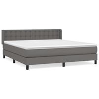 Boxspring met matras kunstleer grijs 160x200 cm - thumbnail