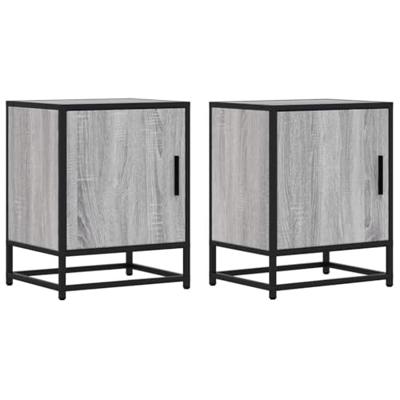 Nachtkastjes 2 st 40x31x50 cm bewerkt hout&metaal grijs sonoma Nachtkastjes 2 st 40x31x50 cm bewerkt hout&metaal grijs sonoma