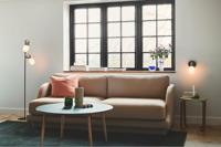 Nordlux Arild vloerlamp zwart met 2 opaalglazen kappen E14 fittingen - thumbnail