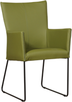 Groene leren industriële eetkamerstoel Mate - Toledo Leer Apple Green (groen leer) - thumbnail