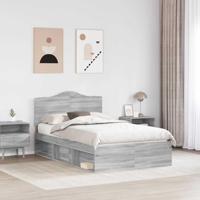 Bedframe Grijs Sonoma 135 x 190 cm Massief grenenhout - thumbnail