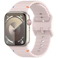 By Qubix - Wave sportband - Roze - Compatible met Apple Watch 44mm / 45mm / 46mm / 49mm - Compatible Apple watch bandjes - thumbnail