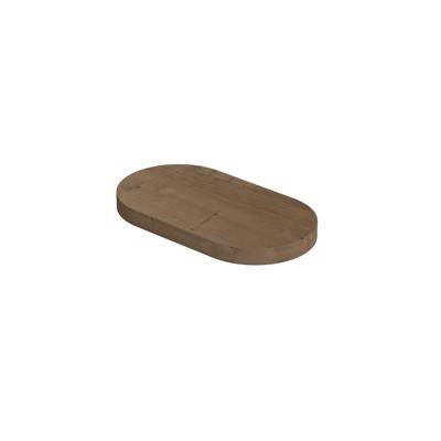 INK - Play Fontein Planchet met Blinde Bevestiging Links en Rechts Afgerond in Echt Hout Fineer - 400x220x32 mm - Ash Grey Fineer