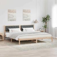 Bedframe Donkergrijs 200 x 200 cm Massief grenenhout - thumbnail