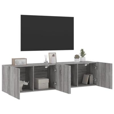 Tv-meubels 2 st wandgemonteerd 80x30x41 cm grijs sonoma eiken