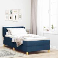 Boxspringbed met matras stof blauw 100x200 cm - thumbnail