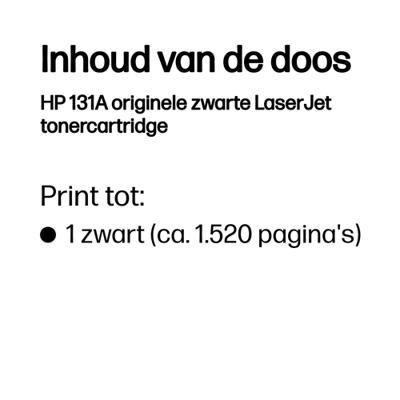 HP toner 131A, 1 600 pagina&apos;s, OEM CF210A, zwart