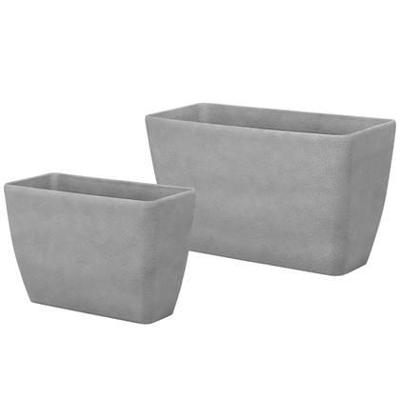 Beliani - BARIS - Plantenbak - Grijs - 60|74 cm - Stenenmix
