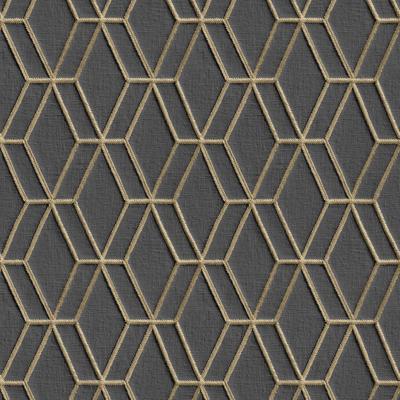 Dutch Wallcoverings Wallstitch/Bs1 Hexagonal Black - Zwart