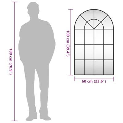 VidaXL Wandspiegel boog 60x100 cm ijzer zwart