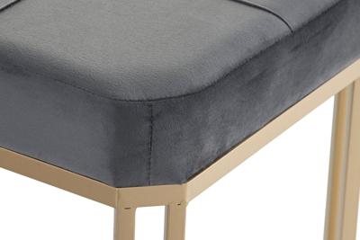 Kruk DKD Home Decor Grijs Metaal Fluweel (120 x 40 x 47 cm)