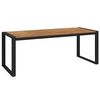 Tuintafel met U-vormige poten 200x90x75 cm massief acaciahout - thumbnail
