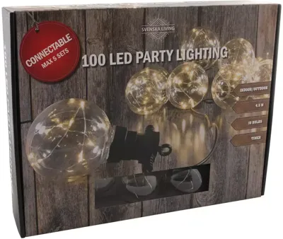 Partylight x10 bol 100 warm wit timer connect 450cm
