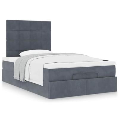 Ottoman bed met matrassen 120x200cm fluweel donkergrijs