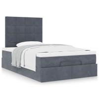 Ottoman bed met matrassen 120x200cm fluweel donkergrijs - thumbnail