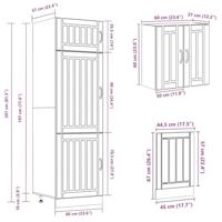 8-delige Keukenkastenset Lucca bewerkt hout wit - thumbnail