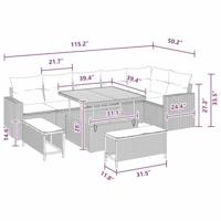 Tuinbankenset 9 pcs Zwart poly rattan - thumbnail