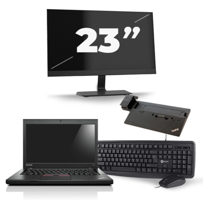 Lenovo ThinkPad L450 - Intel Core i5-4e Generatie - 14 inch - 8GB RAM - 256GB SSD - Windows 11 + 1x 23 inch Monitor