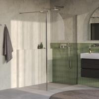 Brauer Oblivion - Inloopdouche - Helder Glas - 140 x 200 cm - met Zijwand 40 cm - incl. Glascoating - PVD RVS-Kleurig Geborsteld - thumbnail