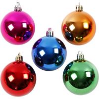 Creativ Company Kerstballen, d 6 cm, sterke kleuren, 20 stuk/ 1 doos - thumbnail