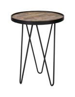 WOOOD Bijzettafel 'Lev' Teakhout, Ø39cm - thumbnail