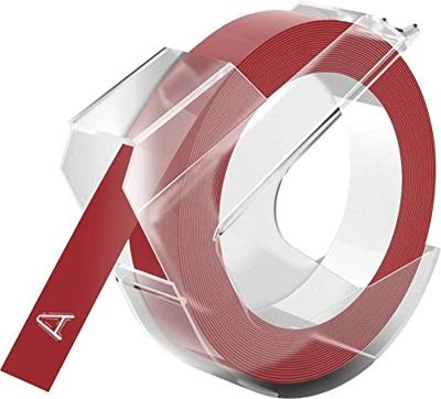 Relieftape dymo embossing vinyl 9mm rood
