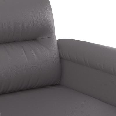 2-delige Loungeset met kussens kunstleer grijs