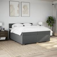 Boxspring met matras stof donkergrijs 200x200 cm - thumbnail