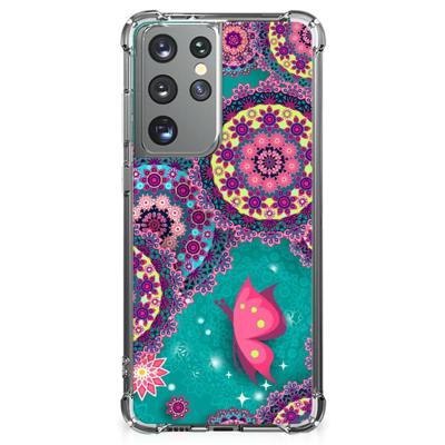 Samsung Galaxy S21 Ultra Back Cover Cirkels en Vlinders Samsung Galaxy S21 Ultra Back Cover Cirkels en Vlinders